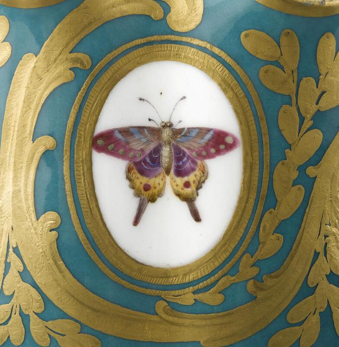 RMN204465 / Cartels : oiseaux et papillons détail d'un cartel de la panse: